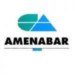 Es un logotipo para una empresa llamada amenabar.
