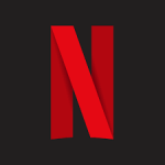 El logotipo de Netflix es rojo sobre un fondo negro.